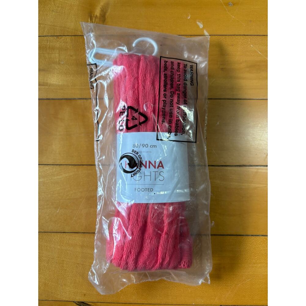NWT Hanna Andersson Footed Tights Size 80-90 (US 2) Pink